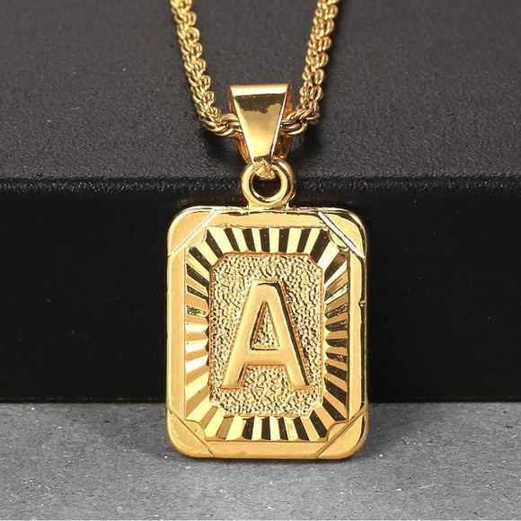 14K Gold Pleated Initial Necklace - Pick Your - Picture 2 of 3